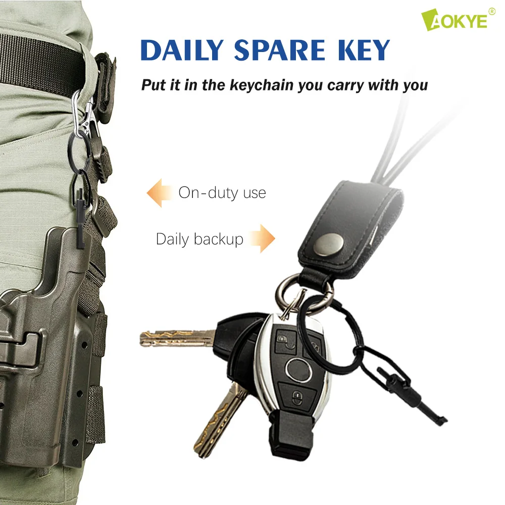 AK-03B Mini Restraint Tool, Short Version, Made of High Carbon Steel, With Key Ring, Compatible With Most Standard Restraints