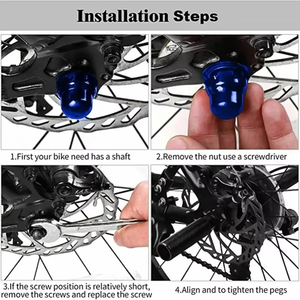 2Pcs Durable Anti-Slip Bike Pegs Aluminum Alloy Lightweight Bicycle Foot Pegs Cycling Parts Bicycle Accessories Fit 3/8 Inch