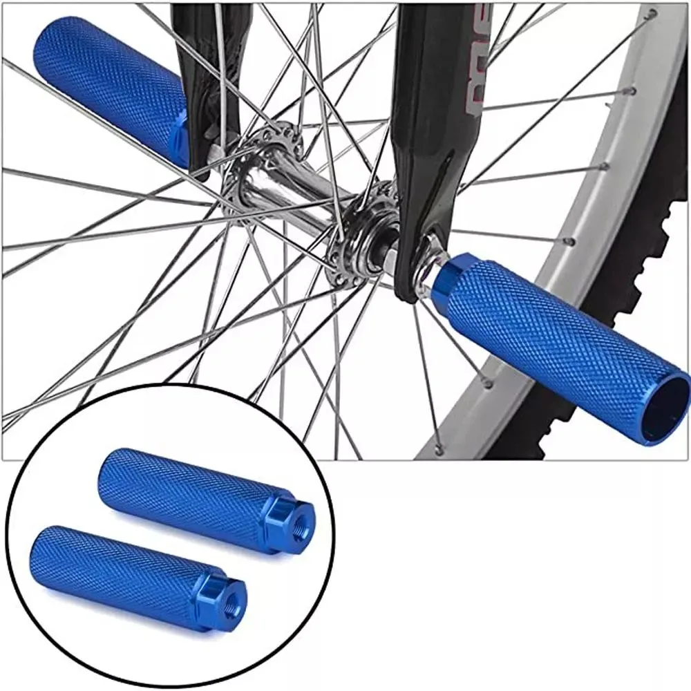 2Pcs Durable Anti-Slip Bike Pegs Aluminum Alloy Lightweight Bicycle Foot Pegs Cycling Parts Bicycle Accessories Fit 3/8 Inch