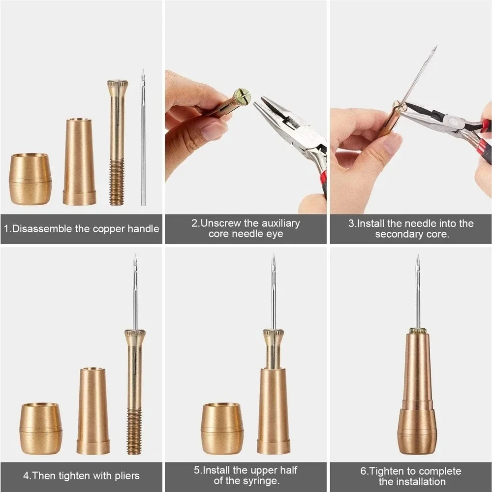 Leather Sewing Awl Set Replaceable Multifunctional Shoes Repair Tool Kit Punch Stitching Needles DIY Sewing Leathercraft