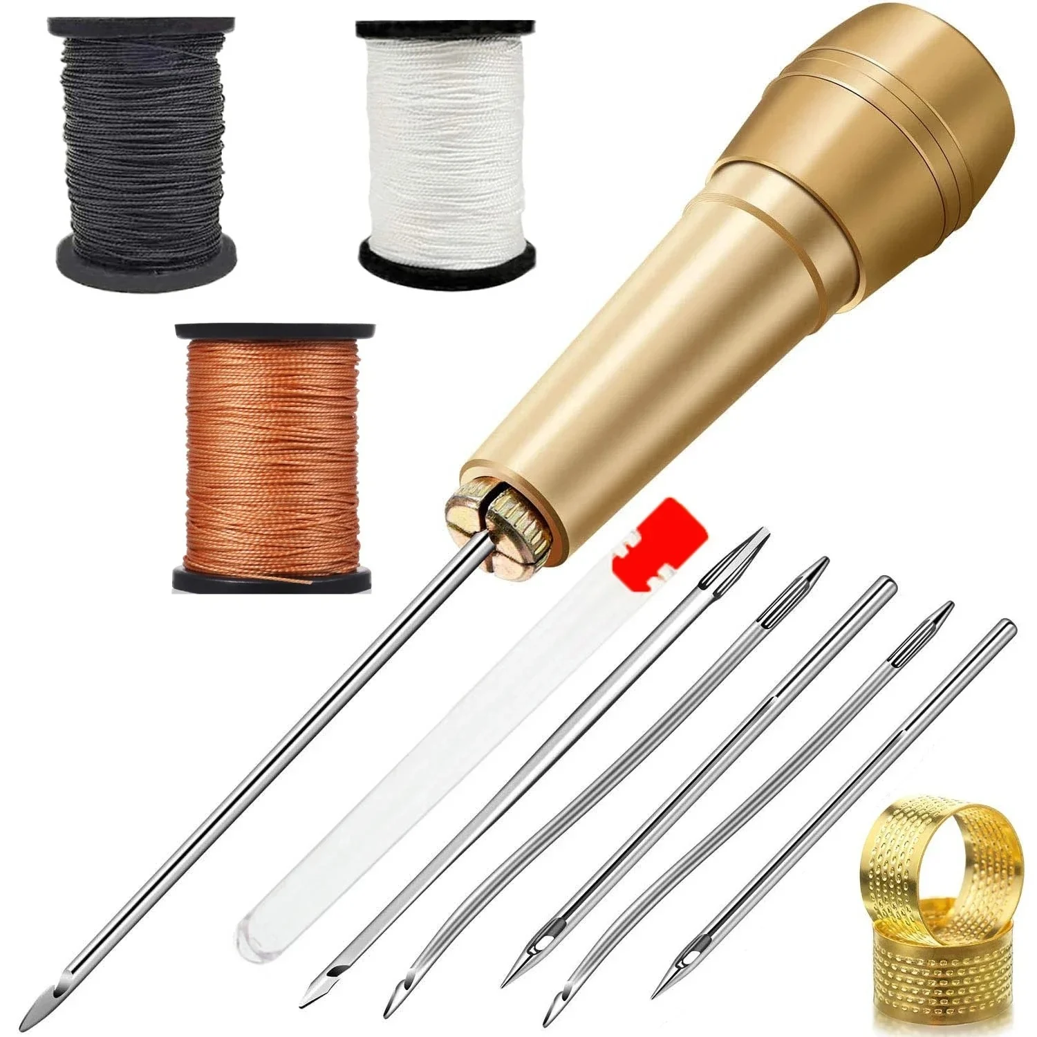 Leather Sewing Awl Set Replaceable Multifunctional Shoes Repair Tool Kit Punch Stitching Needles DIY Sewing Leathercraft