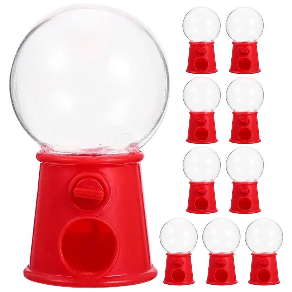 10pcs Mini Gumball Machine Bright Colors Reusable Plastic Dispenser Safe Materials Candy Machine Gifts Packaging Boxes Cake