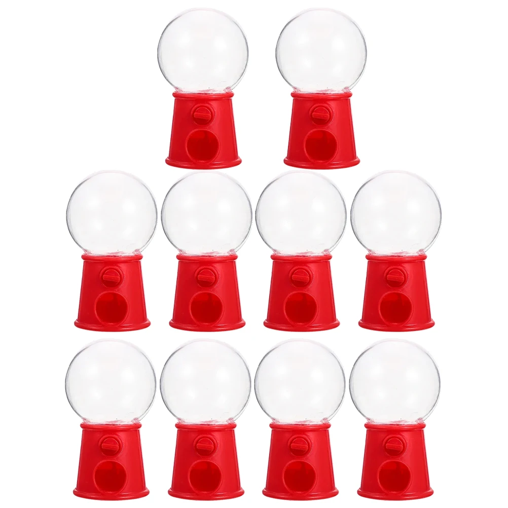 10pcs Mini Gumball Machine Bright Colors Reusable Plastic Dispenser Safe Materials Candy Machine Gifts Packaging Boxes Cake