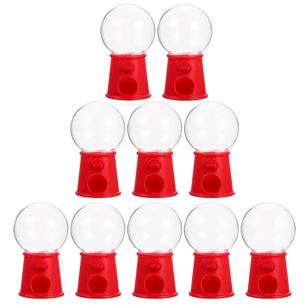 10pcs Mini Gumball Machine Bright Colors Reusable Plastic Dispenser Safe Materials Candy Machine Gifts Packaging Boxes Cake