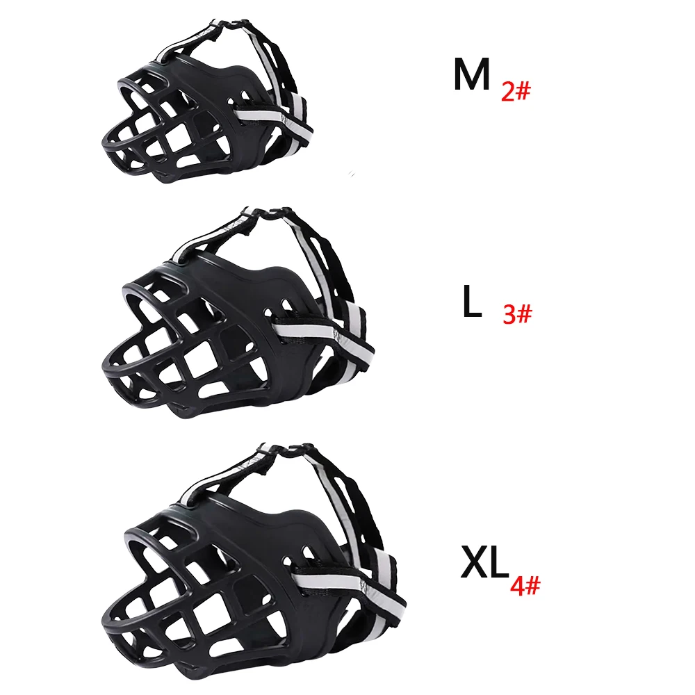 1pc/2pcs Adjustable Dog Muzzle Anti-Biting Dog Mouth Cover With Reflective Strip Can Drink Water Breathable Plastic
