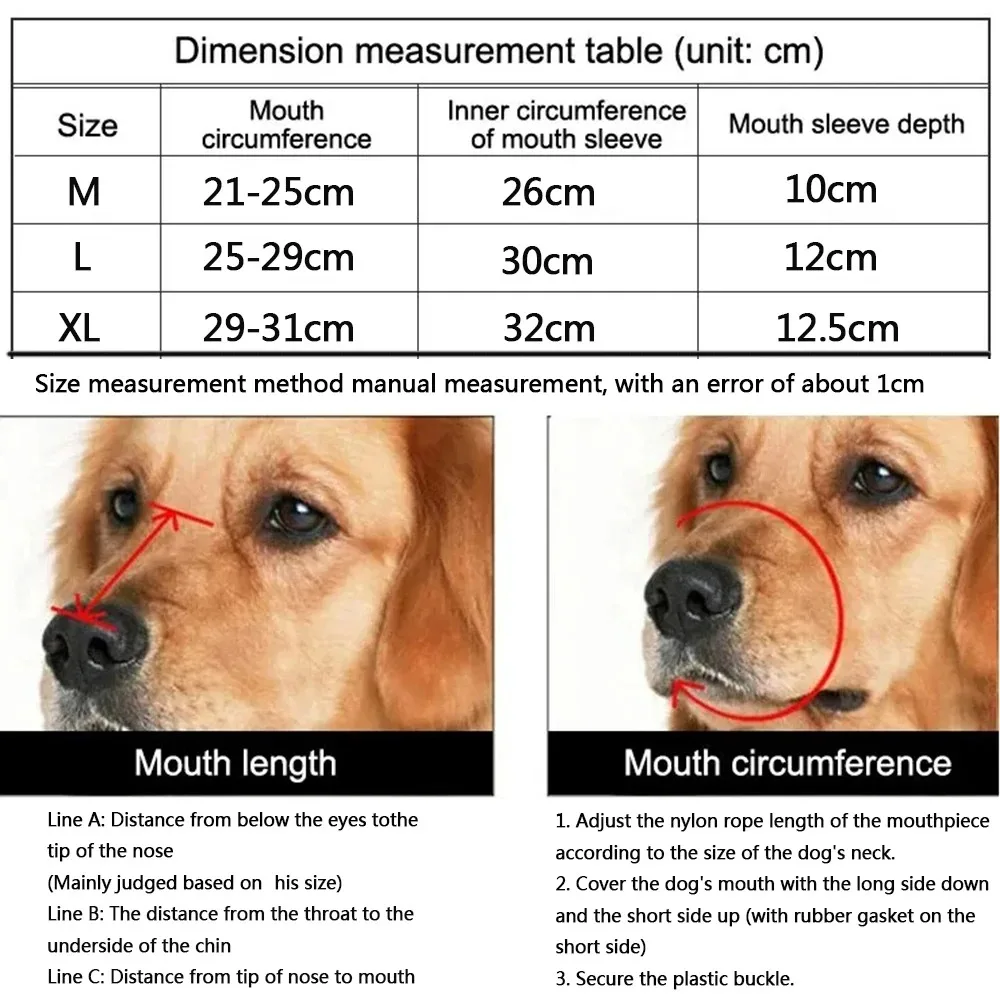 1pc/2pcs Adjustable Dog Muzzle Anti-Biting Dog Mouth Cover With Reflective Strip Can Drink Water Breathable Plastic