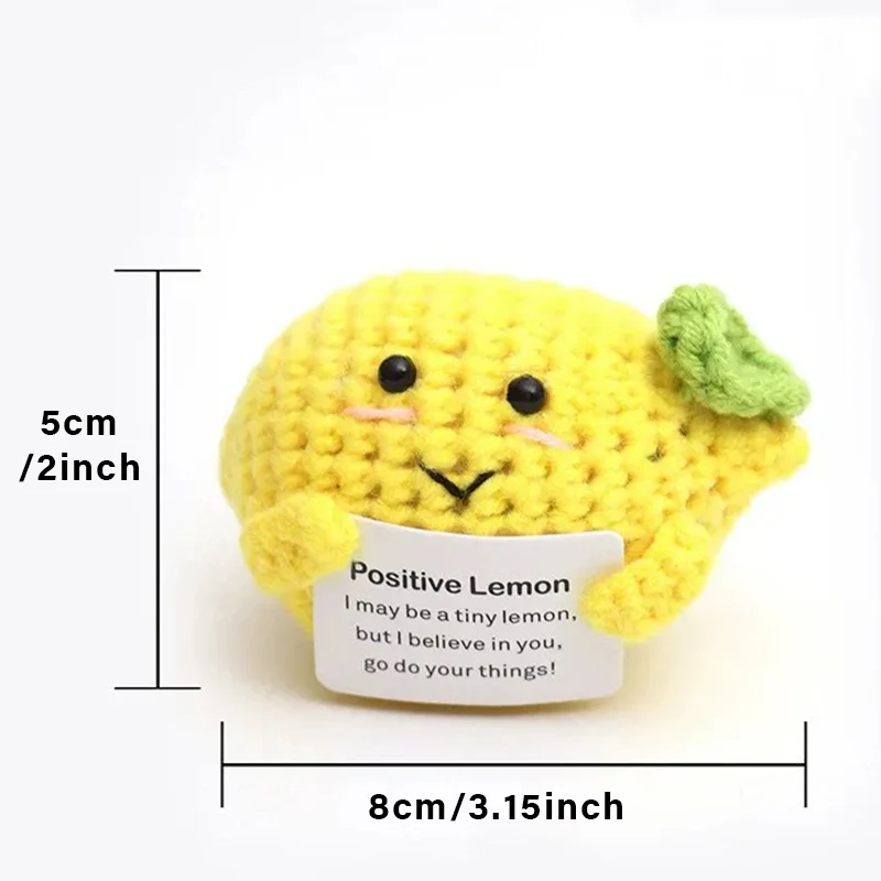Positive Crochet Handmade Amigurumi Doll Emotional Support Pocket Hug Knit Plant Flower Encouragement Gift for Friends Coworker