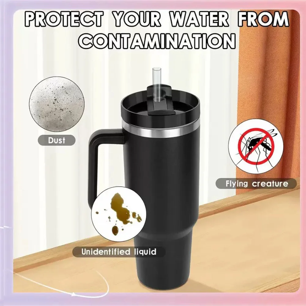 Sealing Splash Spill Proof Replacement Lids for Stanley 40 Oz Tumbler with Handle Cap Quencher H2.0 40oz Mug Cup Accessories