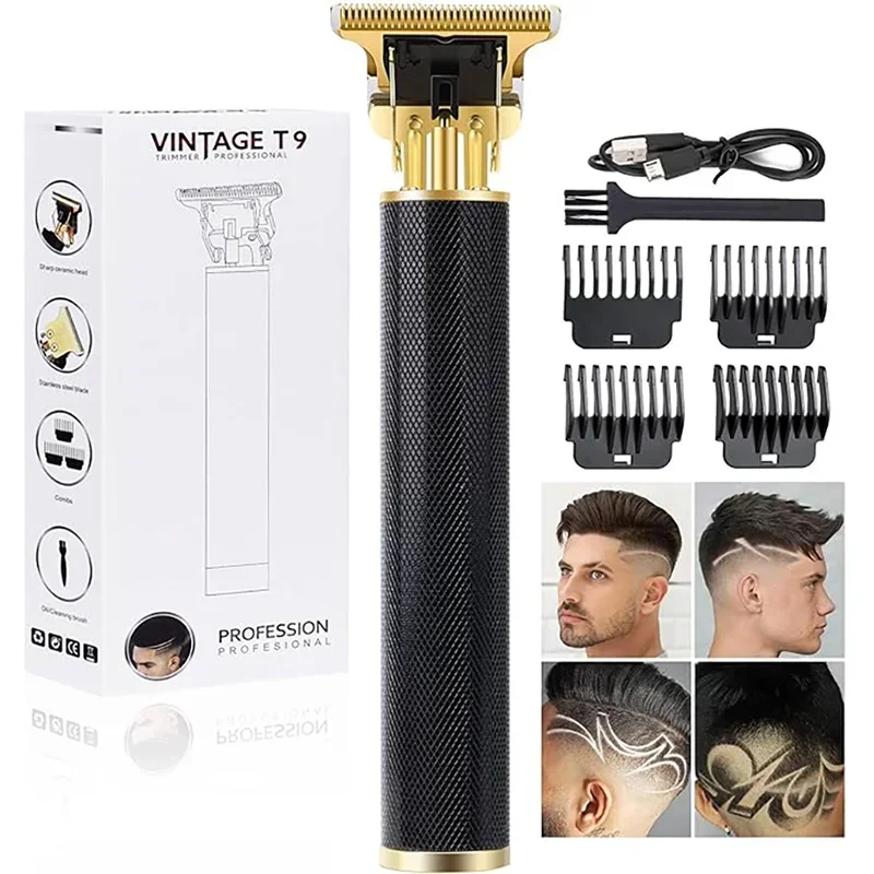 2025 Vintage T9 Hair Clipper /Accessories | USB Fast Charge LCD Shaver | 0mm Bald Cutting Machine Barber for Men Home Haircut