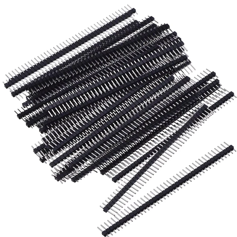10pcs 40 Pin 1x40 Single Row Male And Female 2.54 Breakable Pin Header Connector Strip For Arduino Black