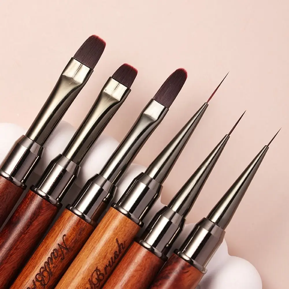 Durable Sandalwood Pole Nail Art Brush Dual-ended Professional Nail Liner Brush Nail Art Phototherapy Pen Nail Painting