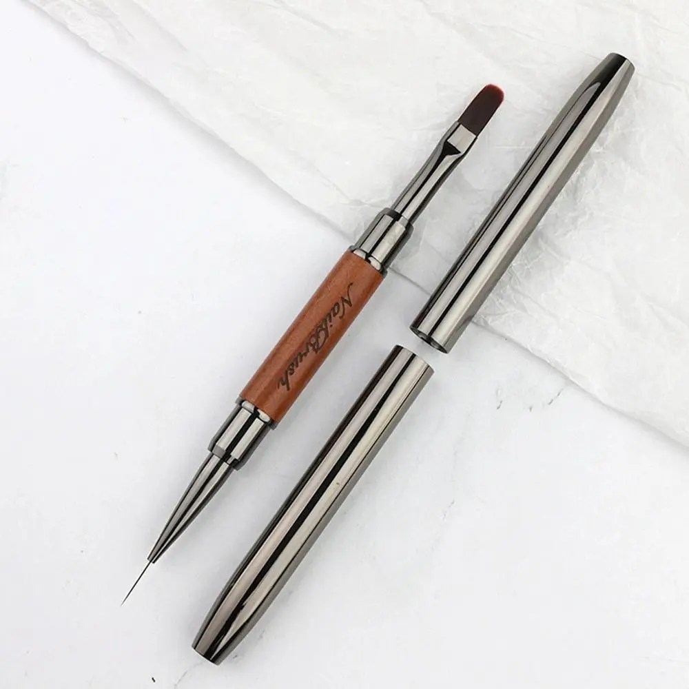 Durable Sandalwood Pole Nail Art Brush Dual-ended Professional Nail Liner Brush Nail Art Phototherapy Pen Nail Painting