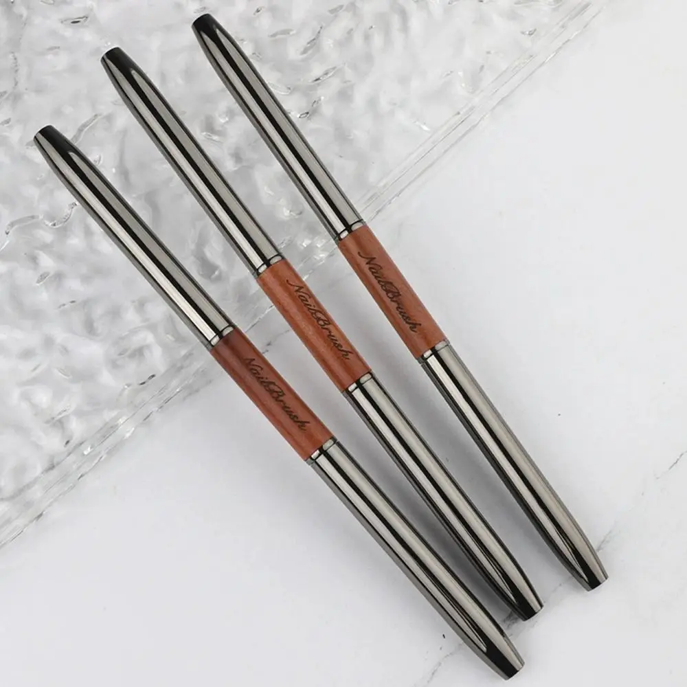Durable Sandalwood Pole Nail Art Brush Dual-ended Professional Nail Liner Brush Nail Art Phototherapy Pen Nail Painting