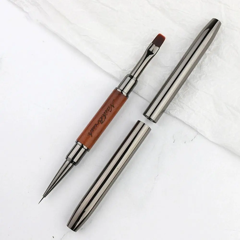 Durable Sandalwood Pole Nail Art Brush Dual-ended Professional Nail Liner Brush Nail Art Phototherapy Pen Nail Painting