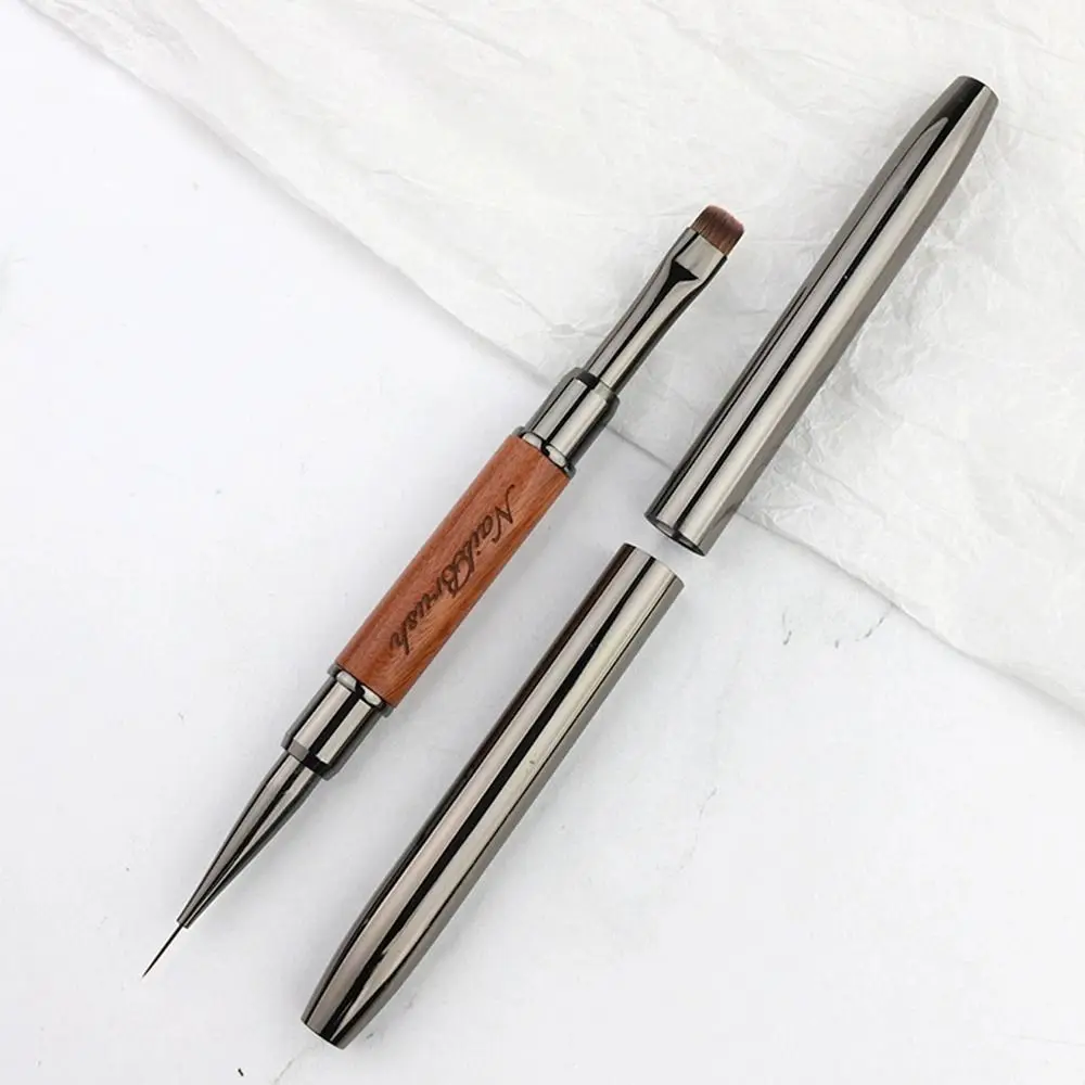Durable Sandalwood Pole Nail Art Brush Dual-ended Professional Nail Liner Brush Nail Art Phototherapy Pen Nail Painting