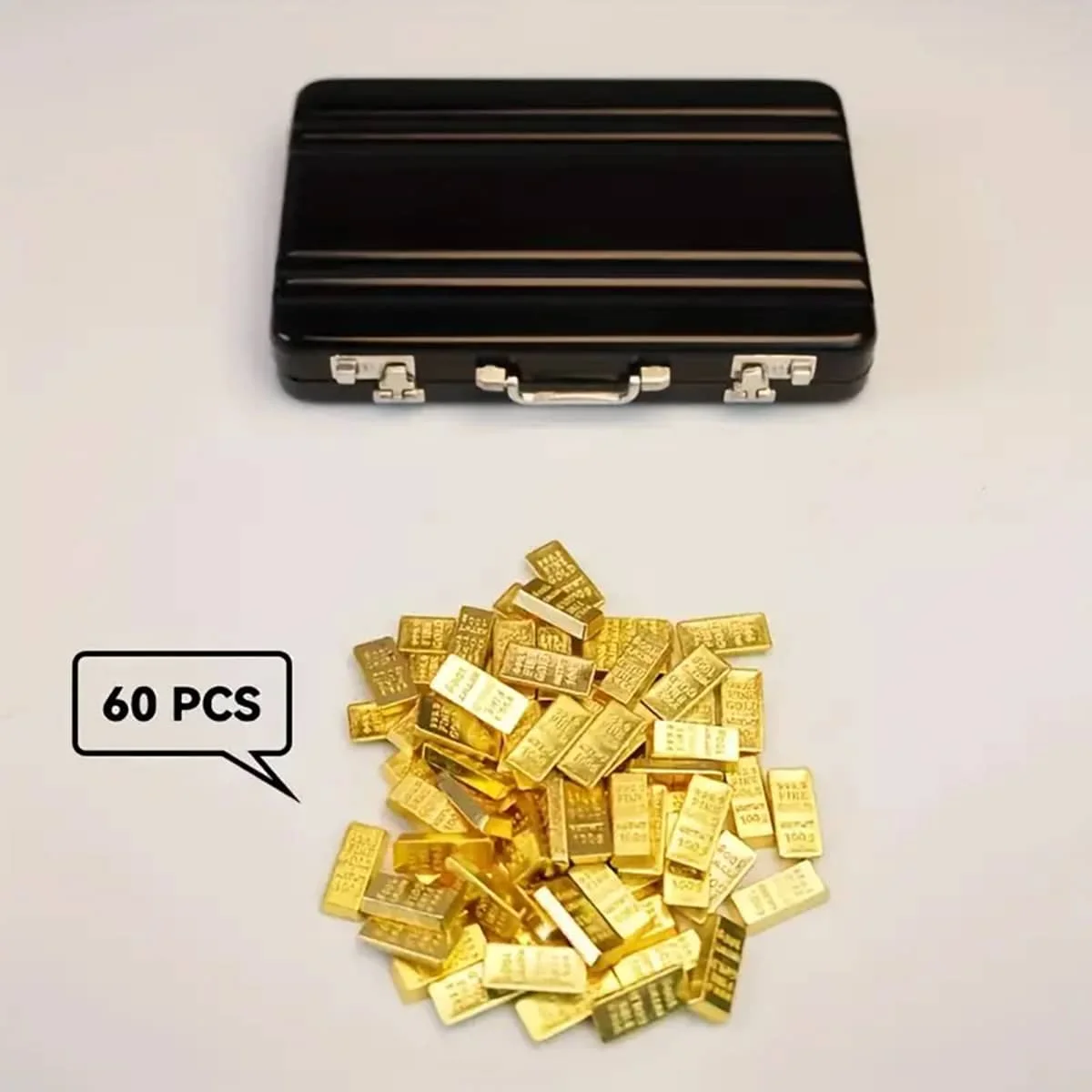 Mini Gold Bar Replica - 24K Gold-Plated Alloy Collectible, Decorative Display Model for Home/Office, Investment Prop Gift (Reali