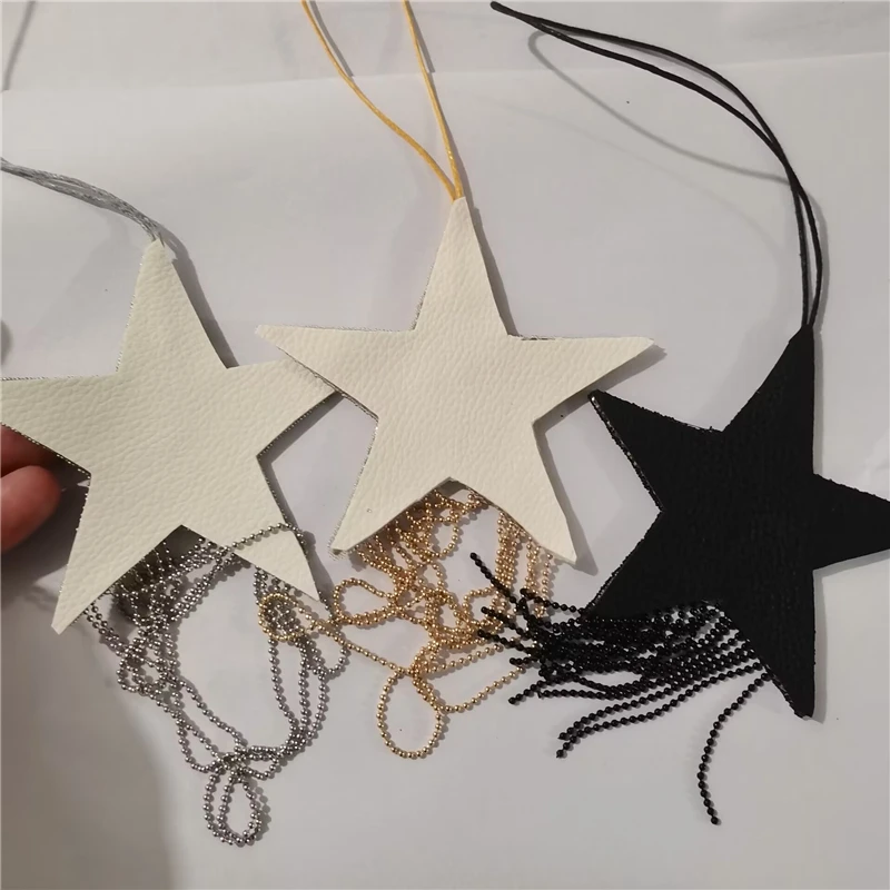 8.5cm Beaded Patch Sequin Rhinestones Five-Pointed Star Keychain Star Decoration Tassels For Embellishing Bag Clothing Lanyard