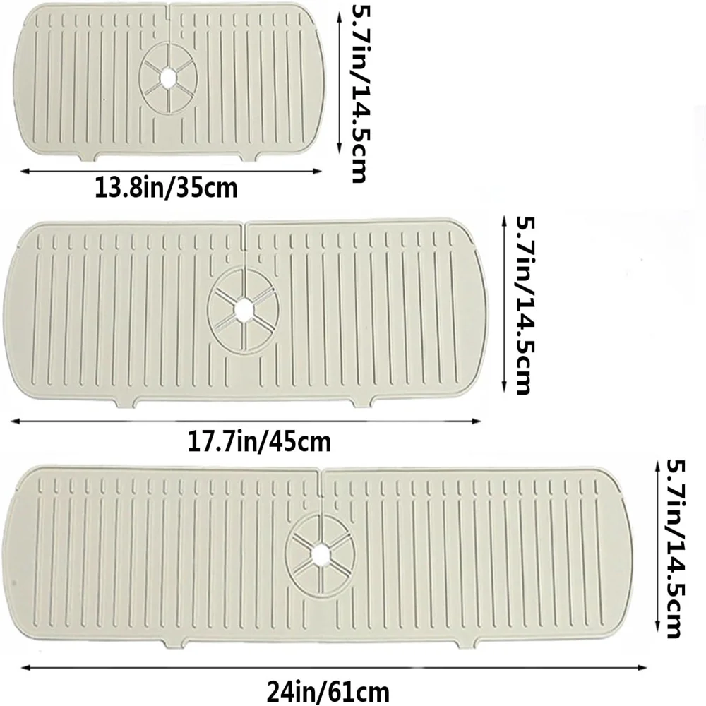 Silicone Drain Mat, Kitchen Faucet Sink Splash Guard, Sink Draining Pad Behind Faucet,For Kitchen & Bathroom Countertop Protect