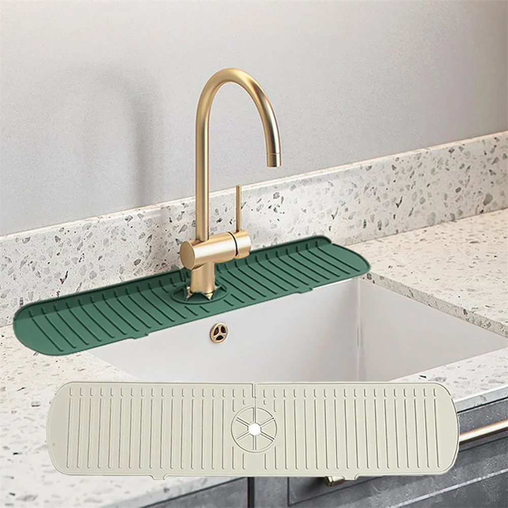 Silicone Drain Mat, Kitchen Faucet Sink Splash Guard, Sink Draining Pad Behind Faucet,For Kitchen & Bathroom Countertop Protect