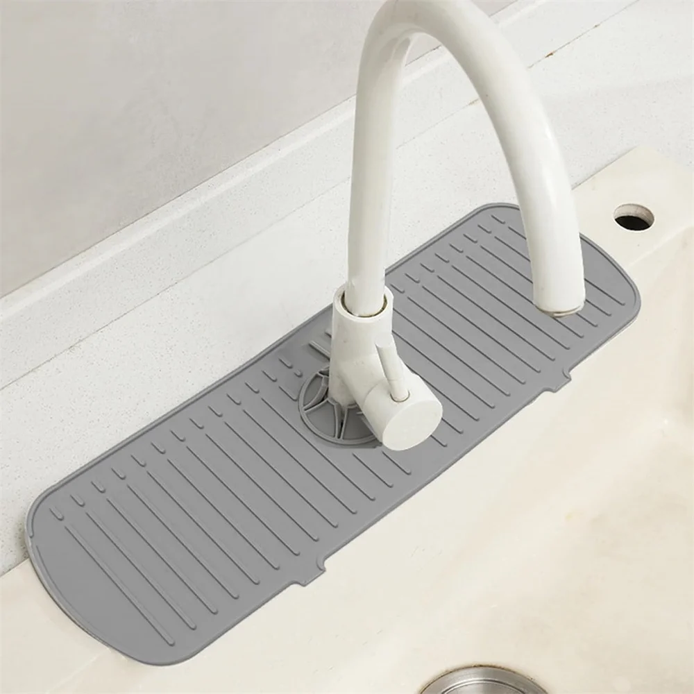 Silicone Drain Mat, Kitchen Faucet Sink Splash Guard, Sink Draining Pad Behind Faucet,For Kitchen & Bathroom Countertop Protect