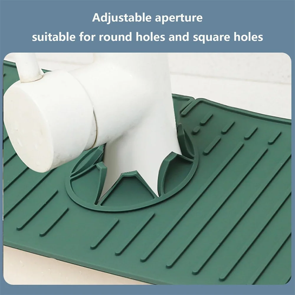 Silicone Drain Mat, Kitchen Faucet Sink Splash Guard, Sink Draining Pad Behind Faucet,For Kitchen & Bathroom Countertop Protect