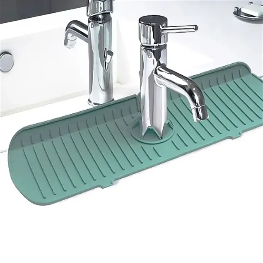 Silicone Drain Mat, Kitchen Faucet Sink Splash Guard, Sink Draining Pad Behind Faucet,For Kitchen & Bathroom Countertop Protect