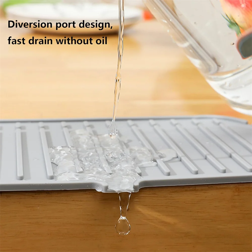 Silicone Drain Mat, Kitchen Faucet Sink Splash Guard, Sink Draining Pad Behind Faucet,For Kitchen & Bathroom Countertop Protect