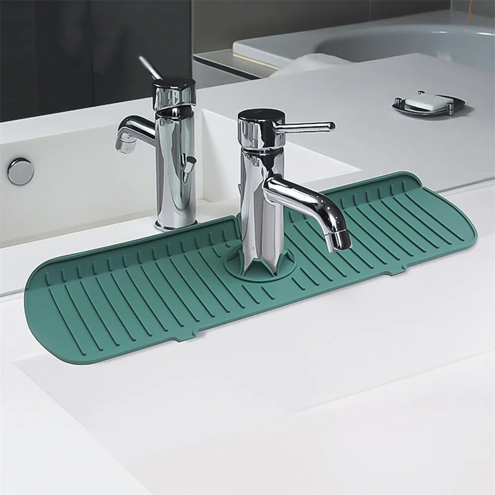 Silicone Drain Mat, Kitchen Faucet Sink Splash Guard, Sink Draining Pad Behind Faucet,For Kitchen & Bathroom Countertop Protect