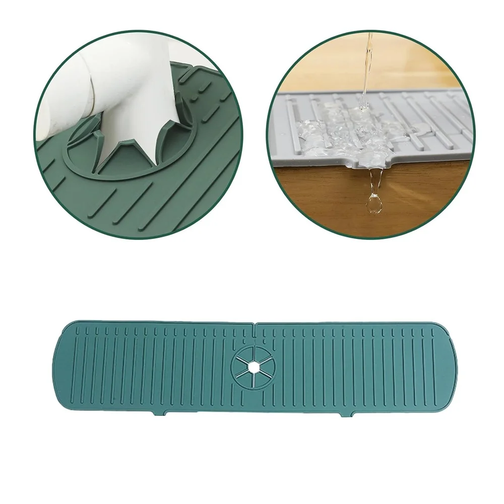 Silicone Drain Mat, Kitchen Faucet Sink Splash Guard, Sink Draining Pad Behind Faucet,For Kitchen & Bathroom Countertop Protect