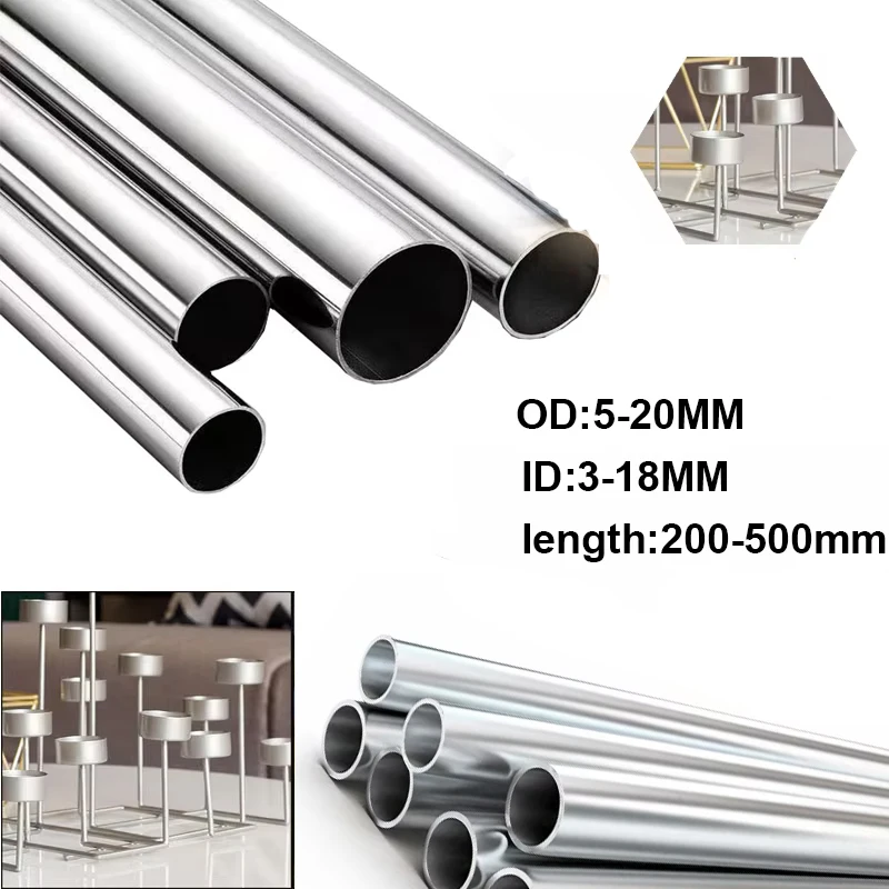 Aluminium Pipe Thickness 0.5~3mm OD 5-20mm ID 3~18mm Straight 200mm~500mm Long Round 6063 Aluminum Alloy Tube