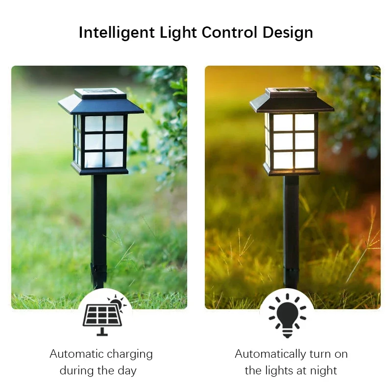 2 Pack Solar Pathway Light Outdoor Solar Lamp Waterproof Landscape Lighting for Garden Yard Patio Walkway Driveway Camping Decor
