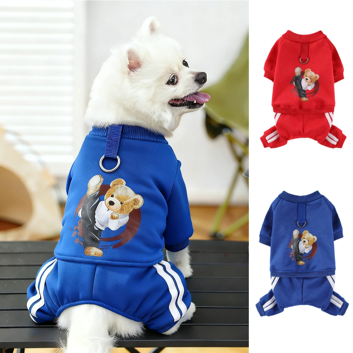 Autumn Winter Dog Warm Jumpsuit Fleece Clothes Pet Clothes Dog Hoodies Sweatshirt for Puppy Cat Yorkie Clothing Soft Dog Coats