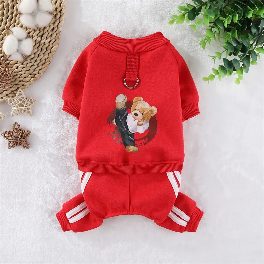 Autumn Winter Dog Warm Jumpsuit Fleece Clothes Pet Clothes Dog Hoodies Sweatshirt for Puppy Cat Yorkie Clothing Soft Dog Coats