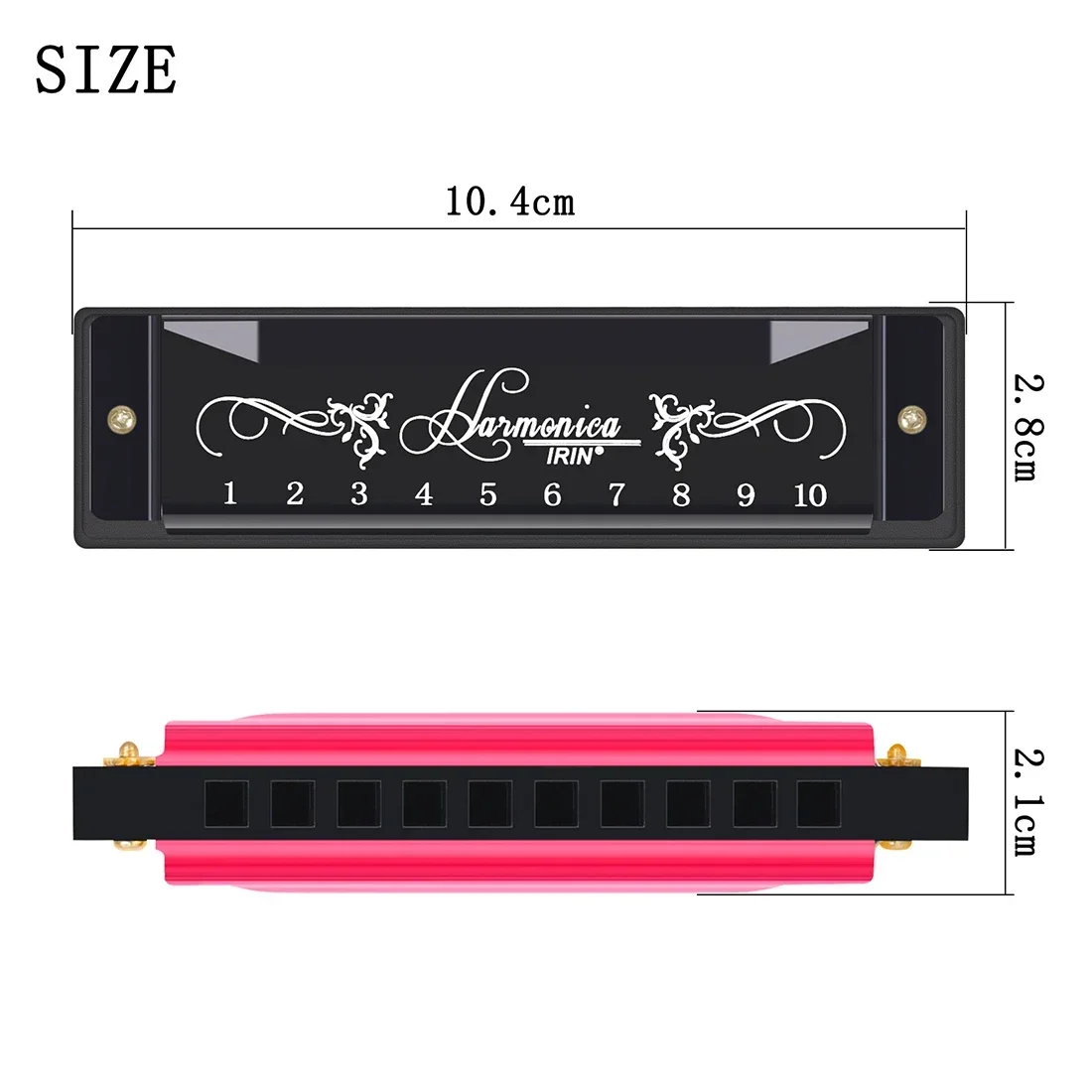SLADE Harmonica Professional 10 Hole 20 Tone Colorful C Key Harmonica Mouth Organ Beginner Instruments for Kids Teaching Gifts