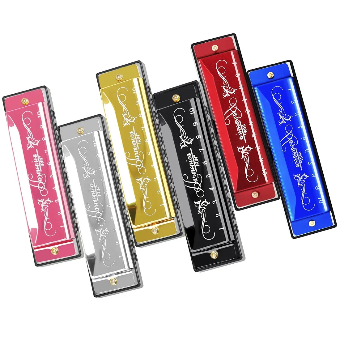 SLADE Harmonica Professional 10 Hole 20 Tone Colorful C Key Harmonica Mouth Organ Beginner Instruments for Kids Teaching Gifts