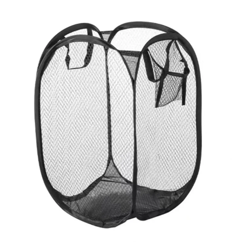 Foldable Color Mesh Clothes Dirty Clothes Basket Household Mesh Dirty Clothes Basket Storage Basket Storage Bucket Laundry Baske
