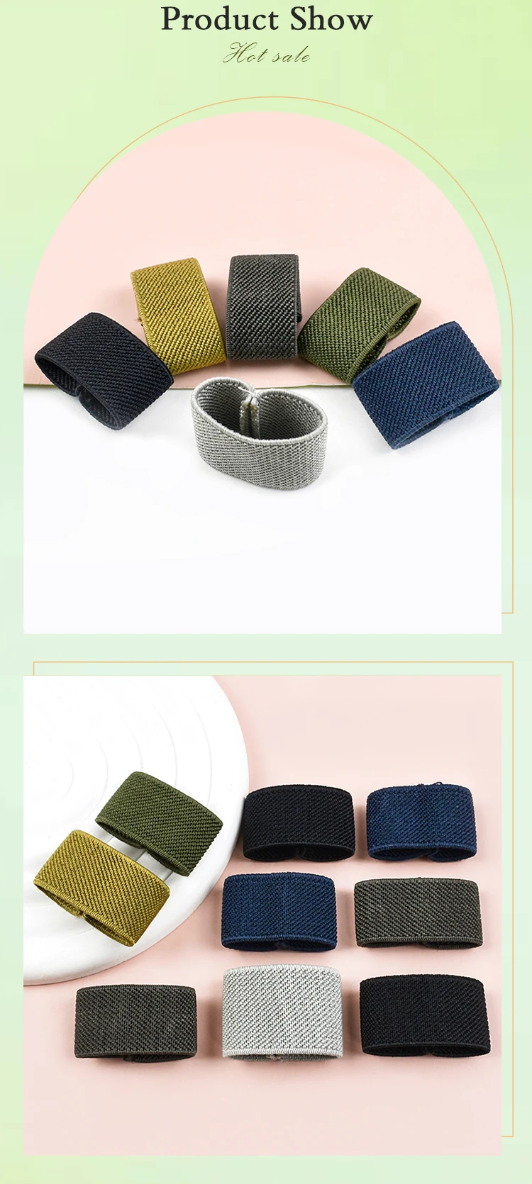 5-50Pc Nylon Elastic Belts Loop Trouser Waistband Tail Clip Elasticity Ring Fixed Belt Buckle Rubber Band DIY Sewing Accessories