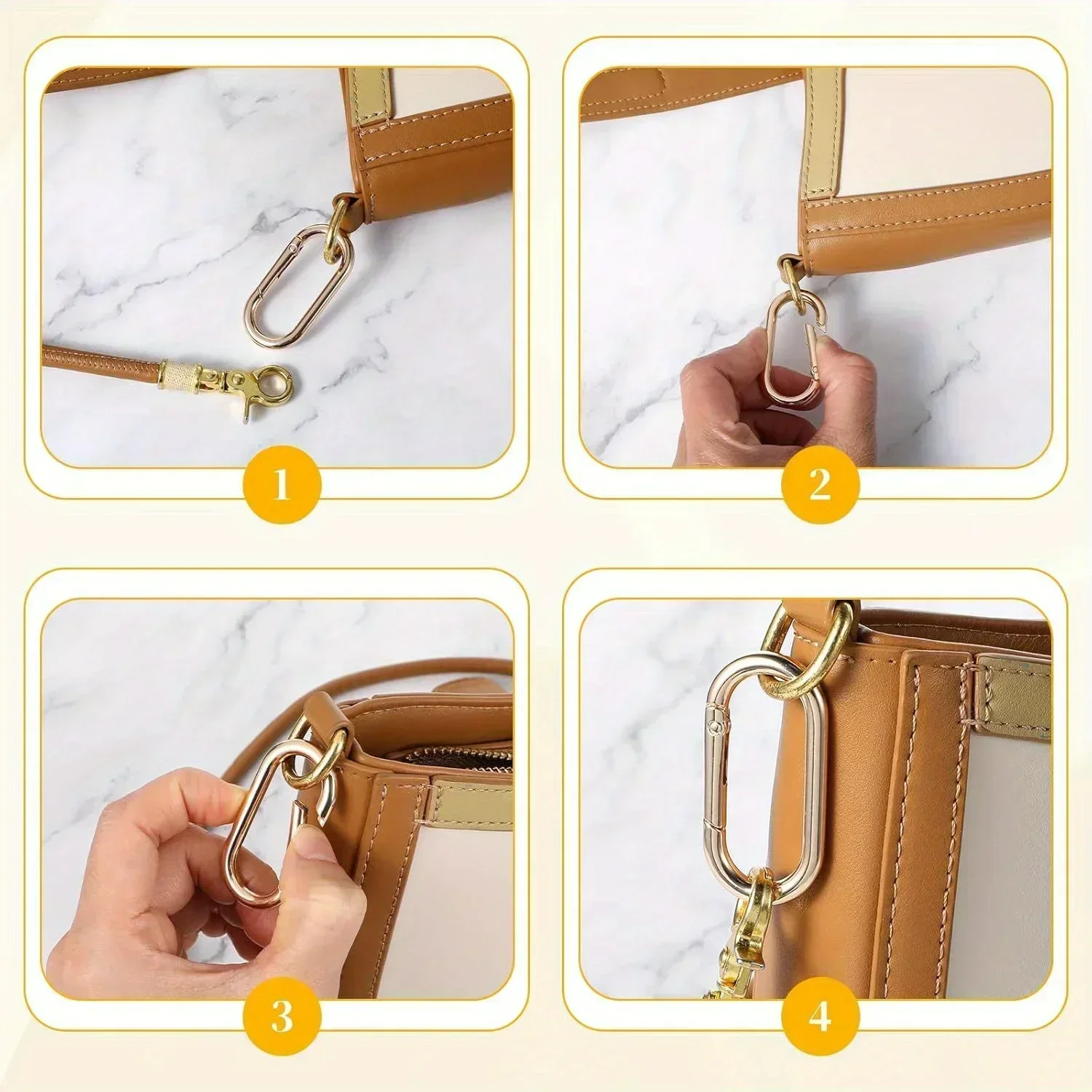 5 Pcs Spring O Ring Clip Oval Shape Snap Clip Key Rings Purse Strap Extender Clip Metal Spring Key Ring Keychain Round Buckle