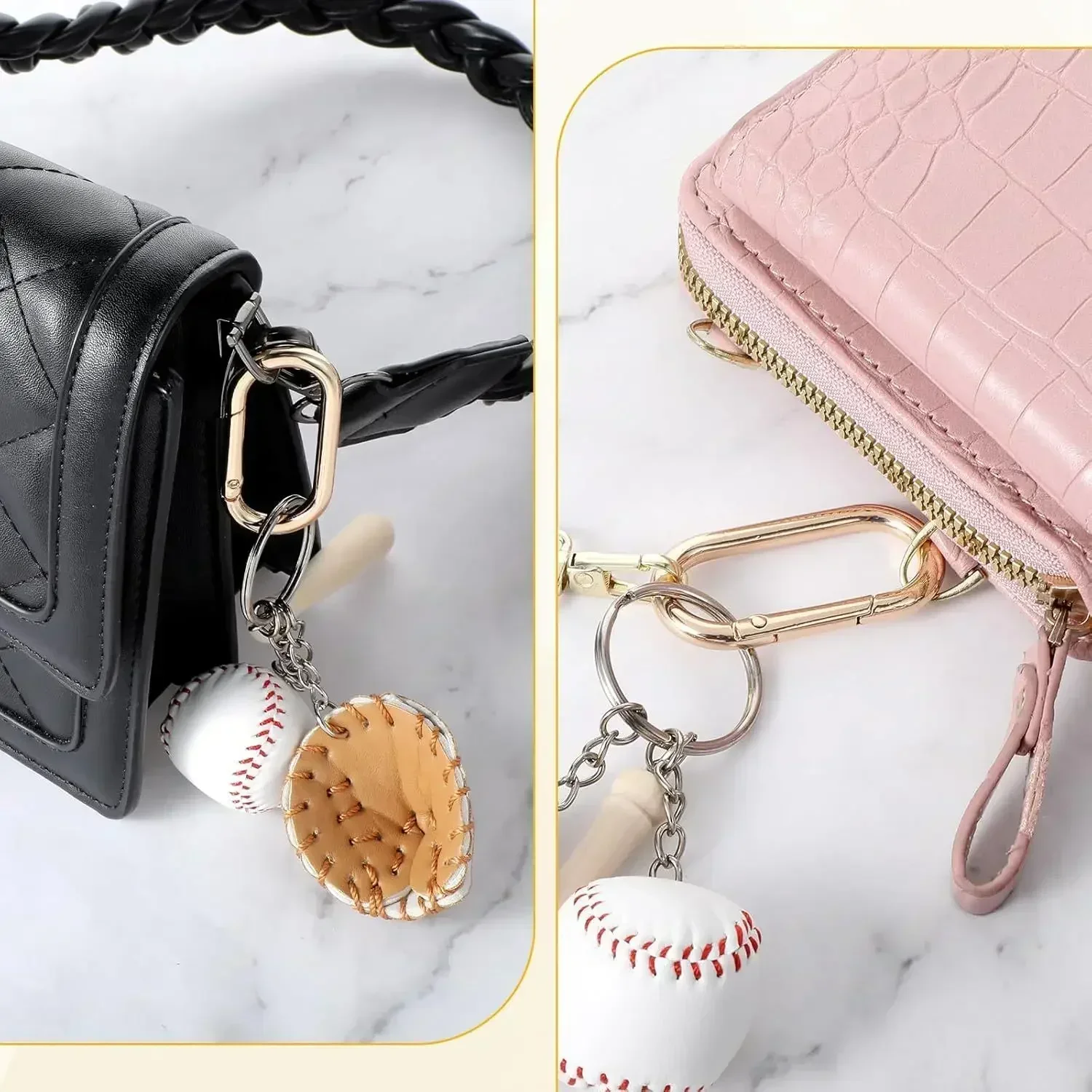 5 Pcs Spring O Ring Clip Oval Shape Snap Clip Key Rings Purse Strap Extender Clip Metal Spring Key Ring Keychain Round Buckle