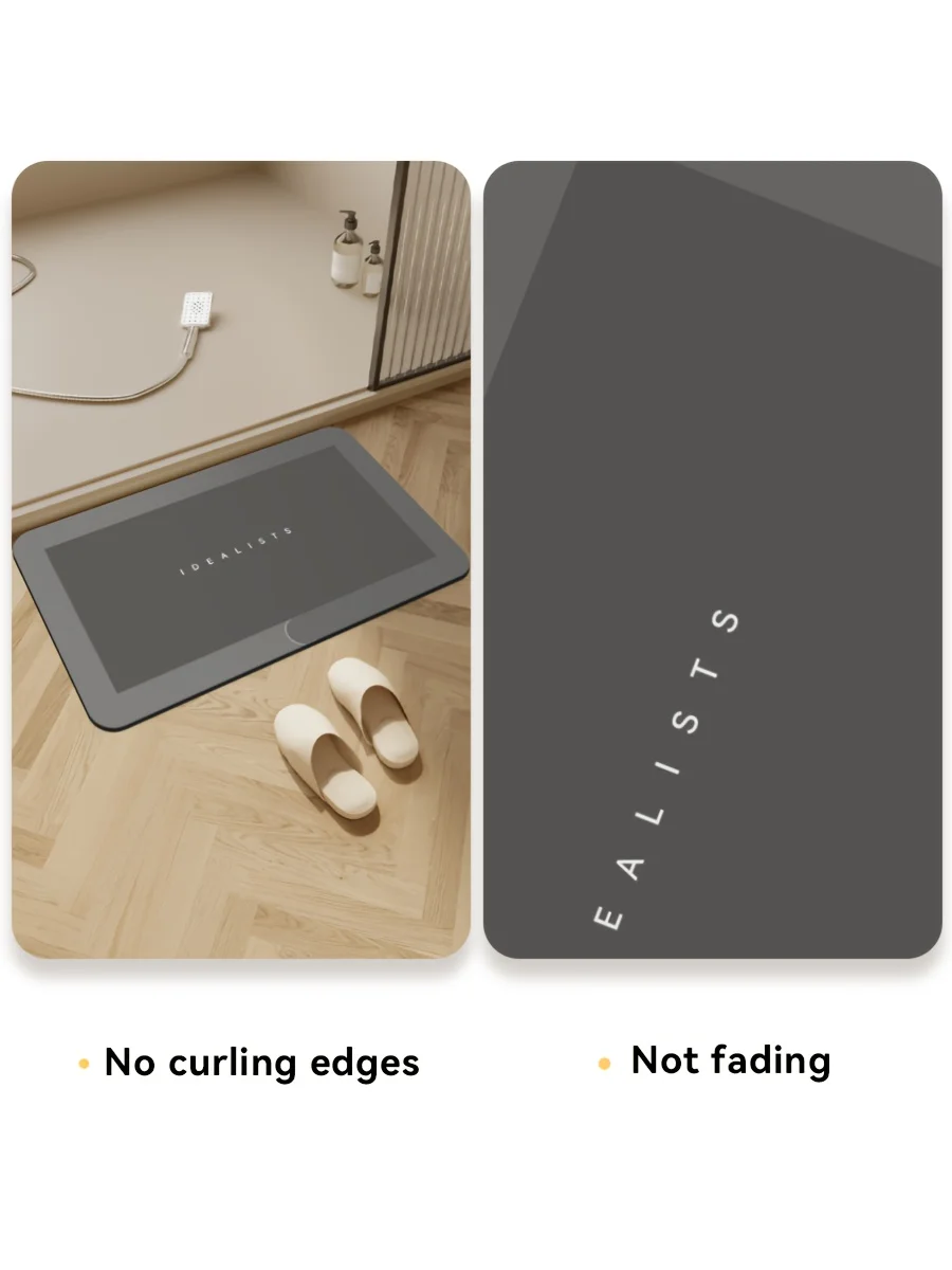 Diatomaceous Earth Bath Mat Super Absorbent Non Slip Fast Drying Soft Floor Mat for Bathroom Shower Laundry Bedroom Kitchen RV