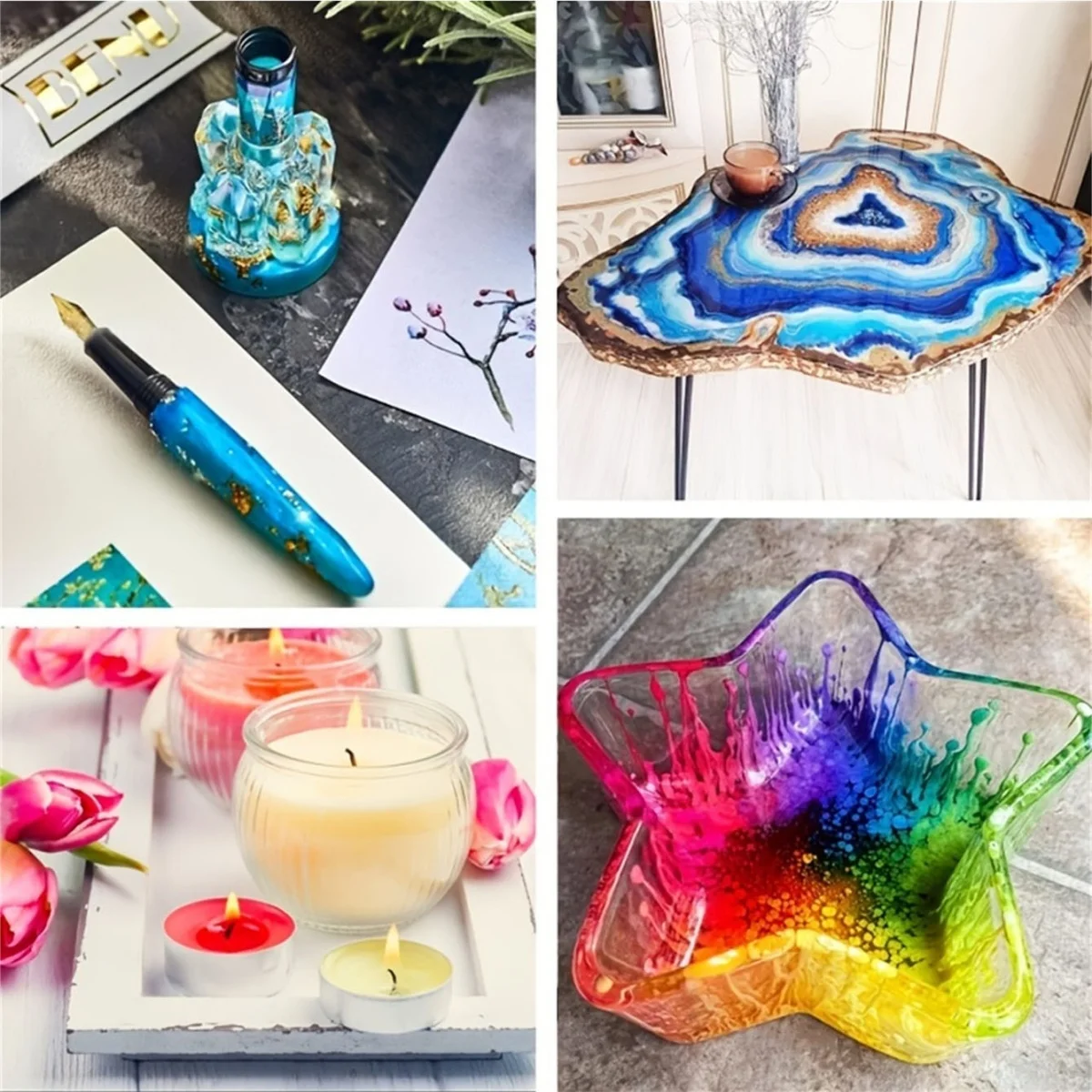 10 Colors/Set Translucent Concentrated Resin Colorant, Non-Toxic Epoxy Resin Pigment Dye Liquid for Resin Coloring, Jewelry Maki