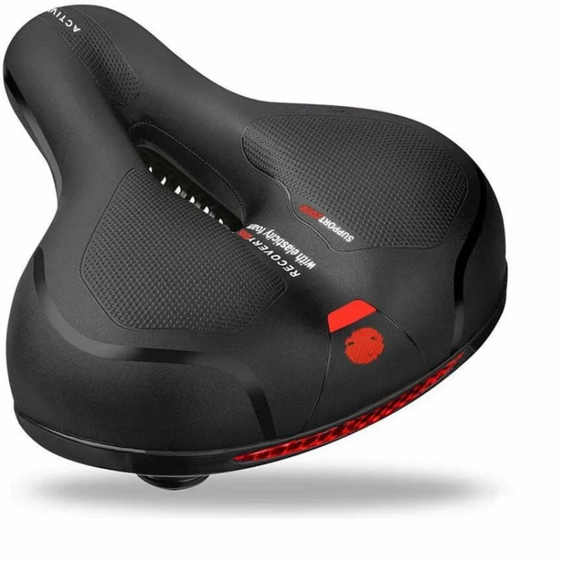 Hollow Breathable Bicycle Saddle Men Women MTB Road BikeSaddle Shock Absorbing Comfortable Big Butt Bike Seat Safety Warning