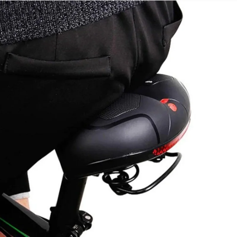 Hollow Breathable Bicycle Saddle Men Women MTB Road BikeSaddle Shock Absorbing Comfortable Big Butt Bike Seat Safety Warning