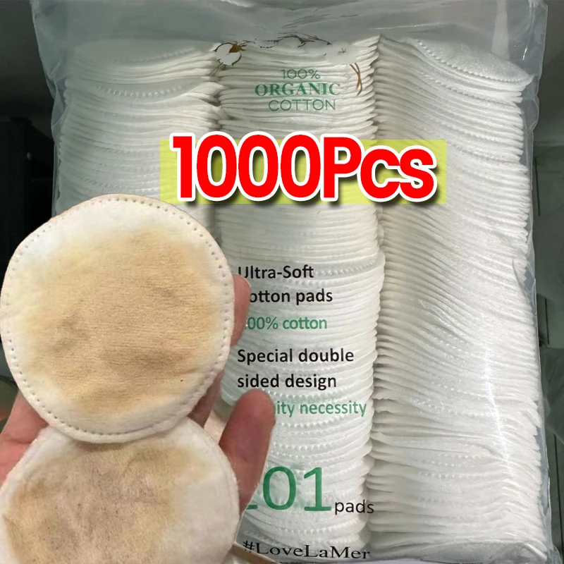 Disposable Soft Circular Makeup Remover Pads Doubles Sided Breathable Cotton Pads for Daily Facial Cleaning Nail Polish Remover