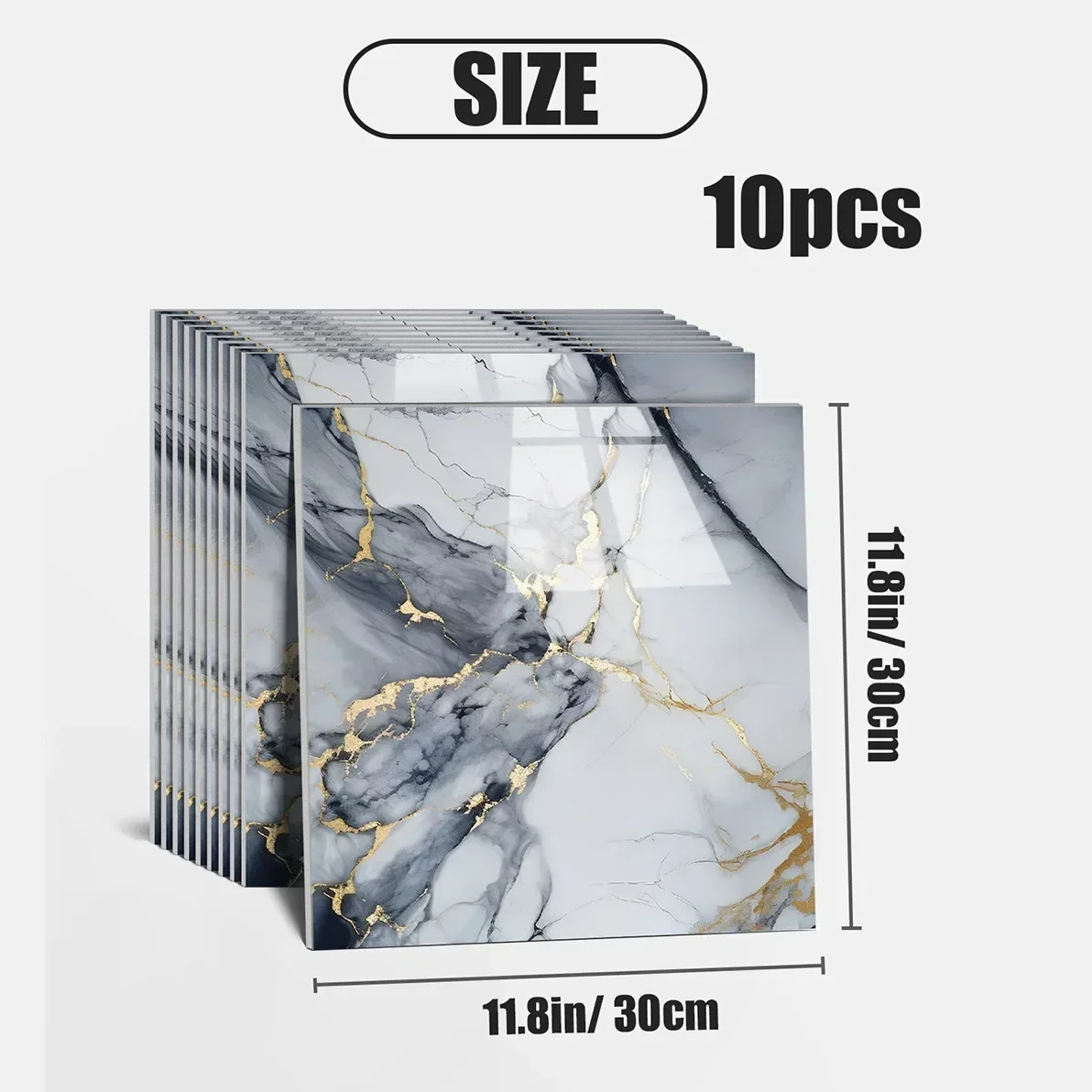 10-50PCS Imitation Marble 3D Ceramic Tile Wall Renovation Decoration Sticker Waterproof Self-adhesive Homeelf-adhesive Wallpaper