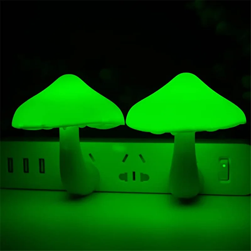 Mushroom LED Night Lights Shape Automatic Sensor Bedroom Decor US Plug Wall Lamps for Kid Children's Room Bedside Mini Lamp