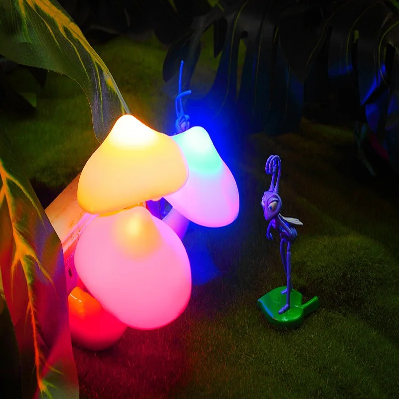 Mushroom LED Night Lights Shape Automatic Sensor Bedroom Decor US Plug Wall Lamps for Kid Children's Room Bedside Mini Lamp