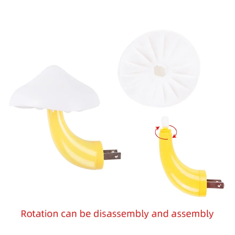 Mushroom LED Night Lights Shape Automatic Sensor Bedroom Decor US Plug Wall Lamps for Kid Children's Room Bedside Mini Lamp