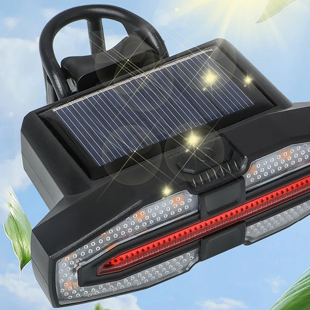 Bike Rear Light Turn Signal Solar/Basic Wireless Remote Control Bicycle Lamp Type-c Rechargeable Cycling Rear Lighting Taillight