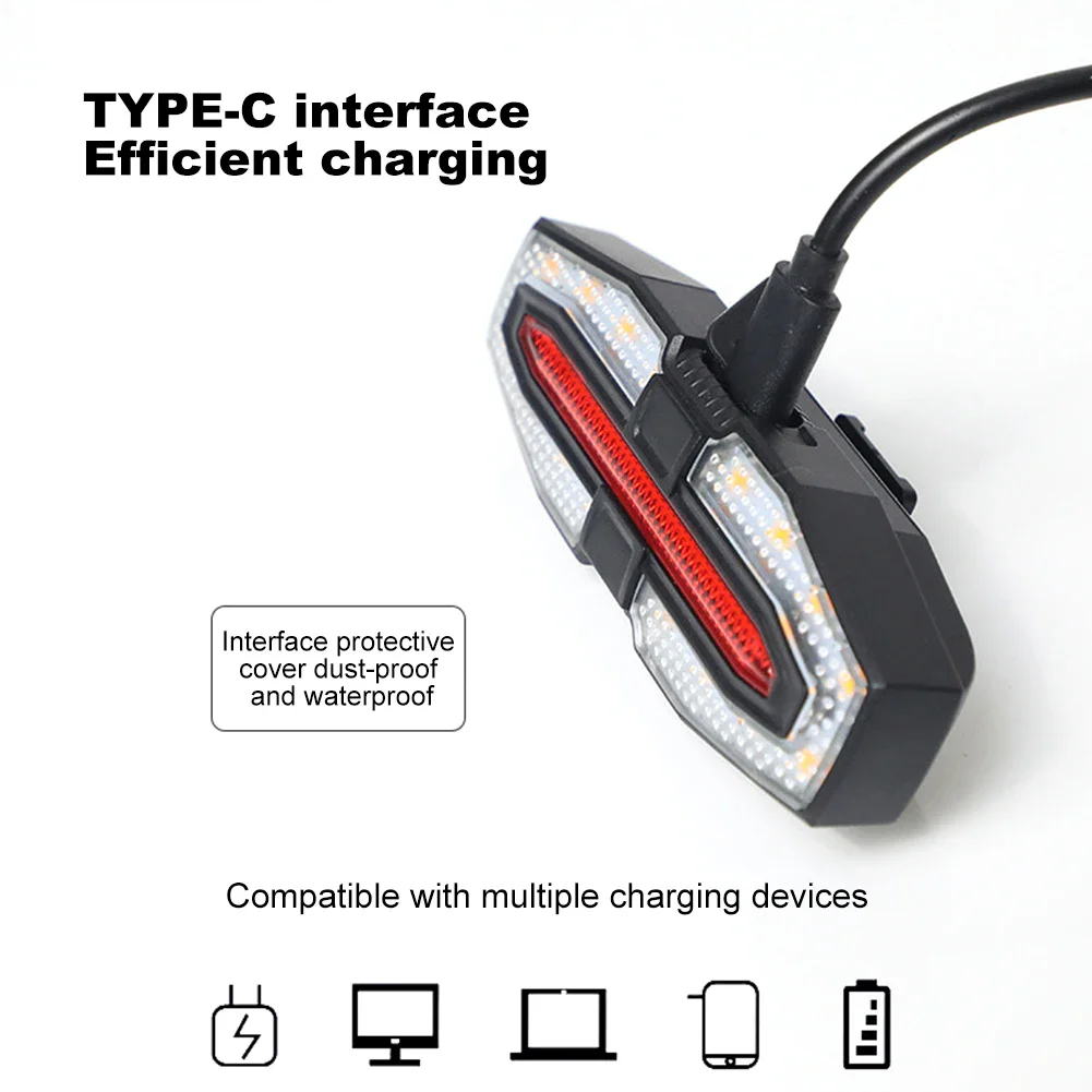 Bike Rear Light Turn Signal Solar/Basic Wireless Remote Control Bicycle Lamp Type-c Rechargeable Cycling Rear Lighting Taillight